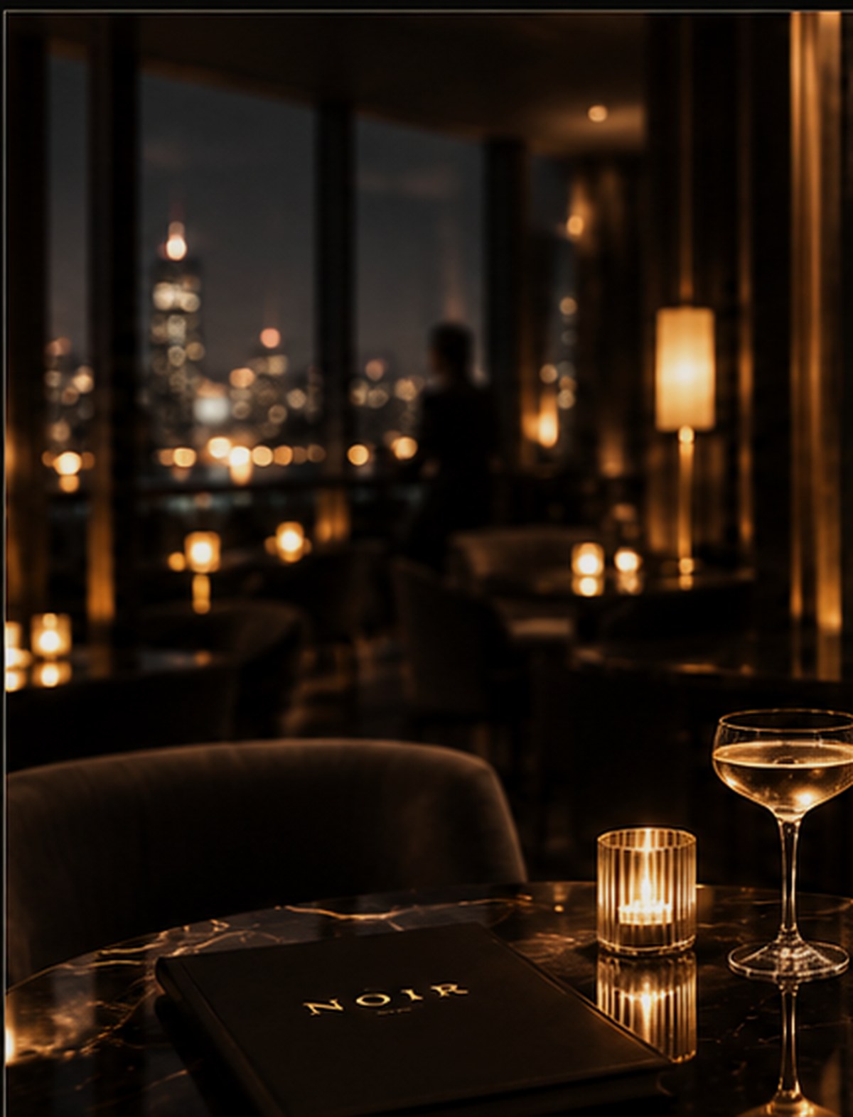 Luxury lounge table by night
